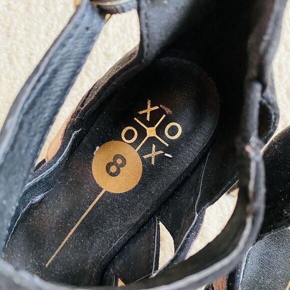 XOXO Dressy Sandals Black & Multi Color Strappy High Heels Shoes Ankle Buckle 8M - Picture 8 of 12